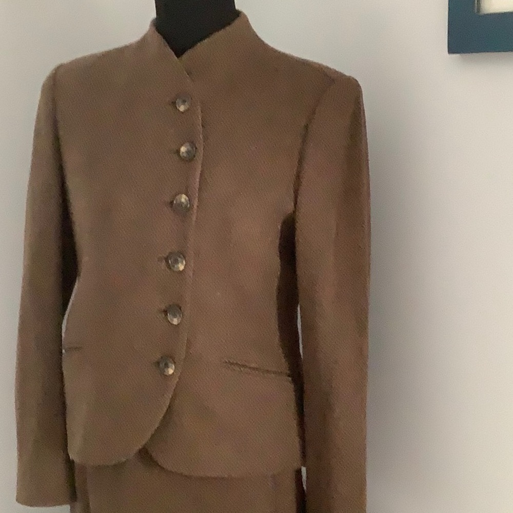 lRL brown tweed waist length jacket with peplum bottom